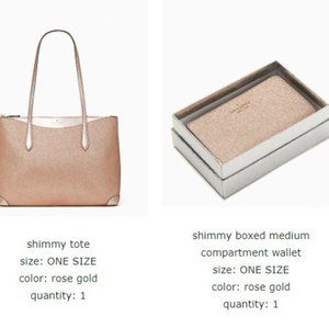 Kate Spade wallet and skinny tote set